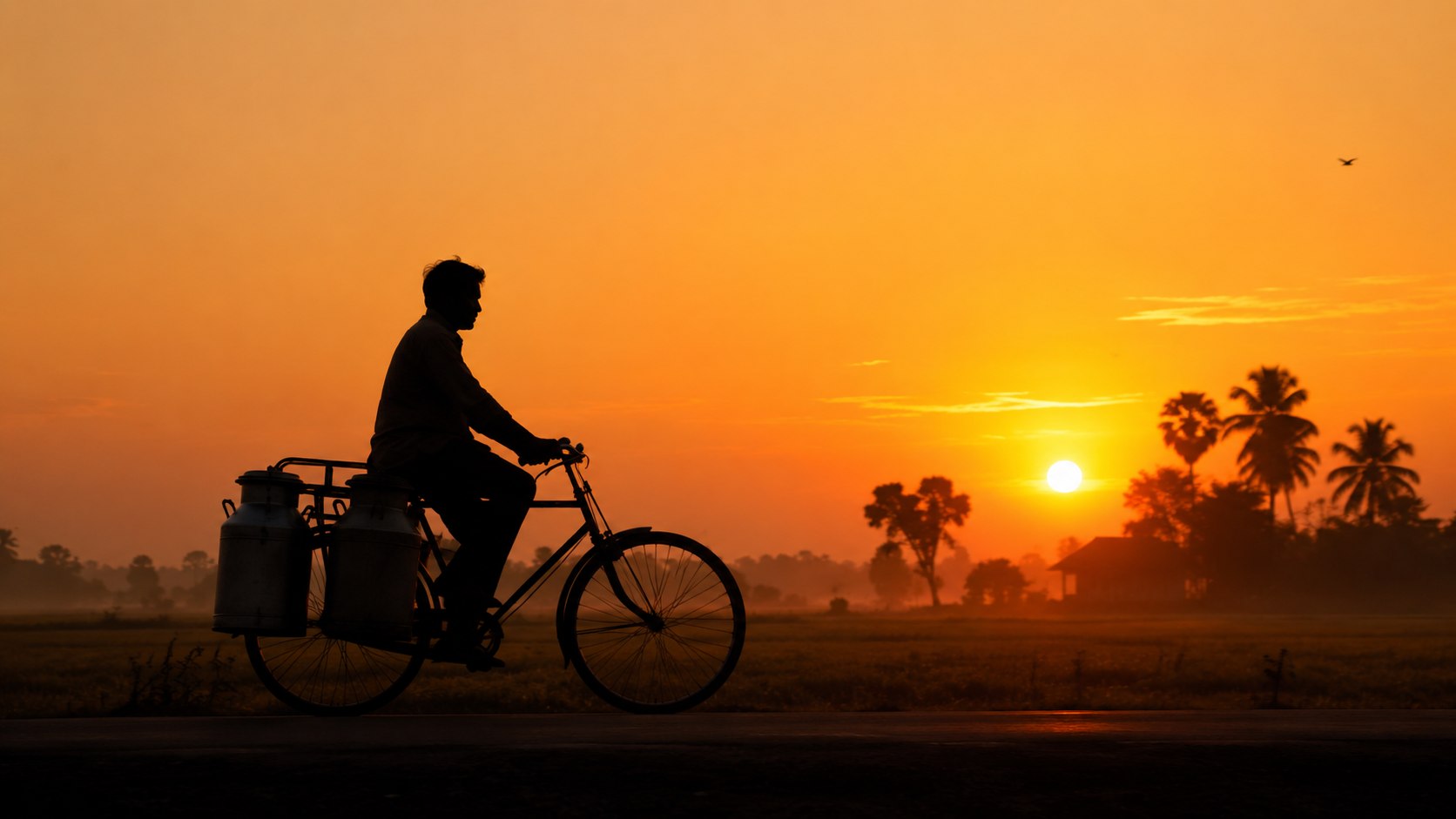 Sudama milkman delivering fresh milk at sunrise